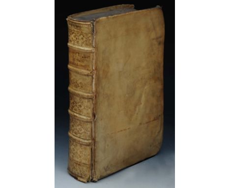 CICERONIS, M. Tullii, Opera Omnia, Hamburg 1617/1618 with engraved title page, full tooled white vellum binding, Folio, 39 x 