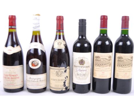 A mixed half case of six bottles of 1990's vintage French red wine. Comprises 1996 Saint Romain Cote De Beaune Moillard, 1997