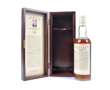 A boxed bottle of 1964 Aberlour Pure Single Highland Malt Scotch Whisky. Distilled 1946 bottled 1989. 75CL 43%. In presentati