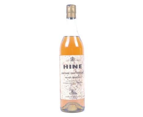 A single bottle of vintage 1964 Hine Grande Champagne Cognac landed 1965 bottles in 1987 The Bristol Brandy Company (product 