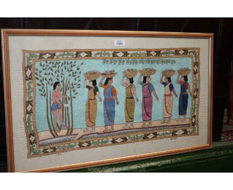 An Indian scene framed Tapestry.