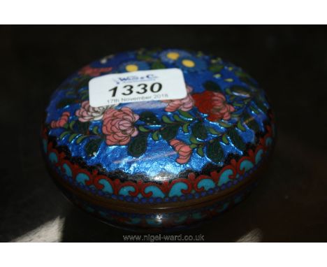 A cloisonné lidded trinket pot.