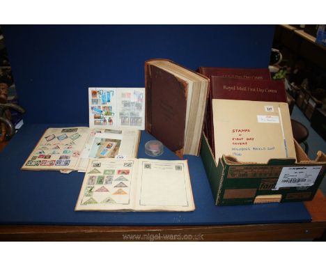 Two albums of First Day Covers, a stamp album, stamps and First Day Covers including; World Cup 1966, a Stanley Gibbons posta