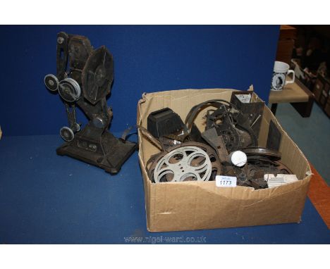 A Pathescope 8mm movie Projector components.