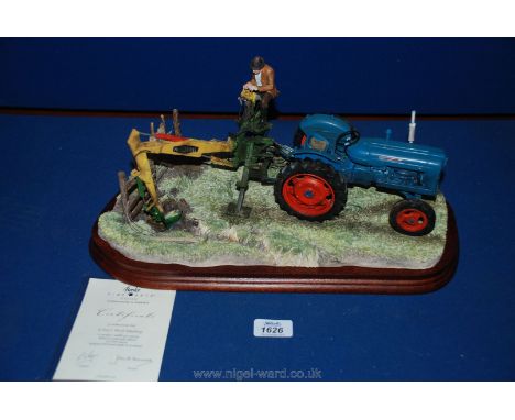 A Border Fine Arts model entitled 'A day's work ditching' of Major tractor, limited edition, no 465 of 2003 by R. J. Ayres