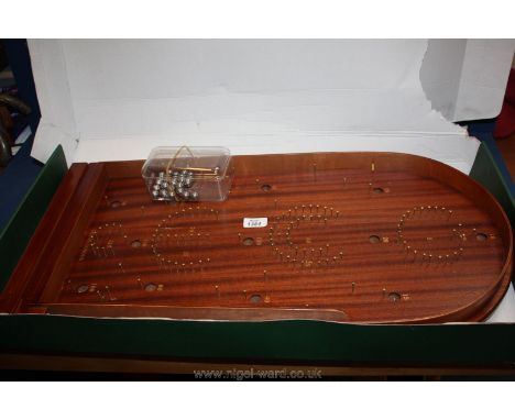 A Jacques of London bagatelle board, box as found.