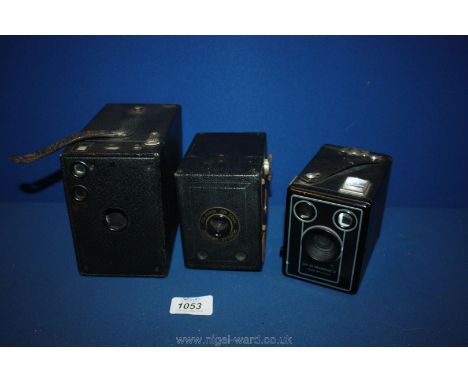 Three boxes of 1950's cameras, boxed Kodak six 20 Brownie D.