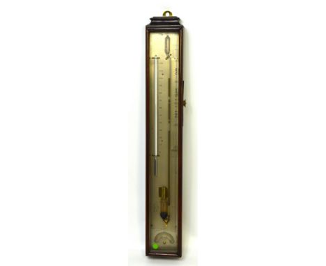A Victorian rosewood cased Bernard Hennesy of Swansea marine 'Improved Sympiesometer' barometer, no.2432, height 61cm (af).
