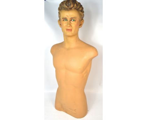 A life-size half mannequin of James Dean produced by Febrer of Spain, the head with green eyes and lip with space for cigaret