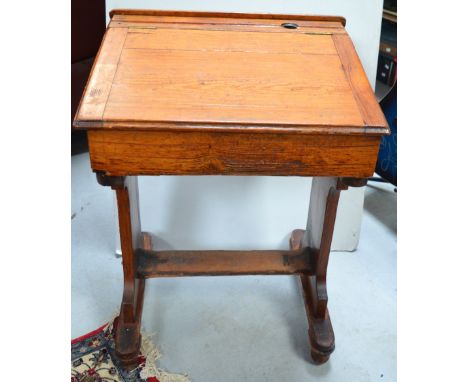 A vintage school classroom desk, width 62cm.