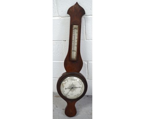 A 19th century oak barometer the dial marked 'Telford Optician Chester', height 95cm (af).