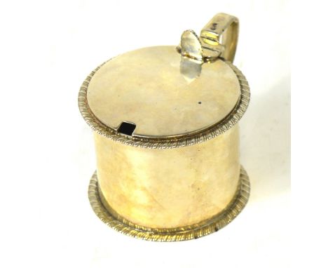 A George IV hallmarked silver mustard pot, London 1825, lacking liner and spoon, approx 3.6ozt.