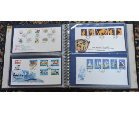 An album of sixty four first day covers relating to the Channel Islands.