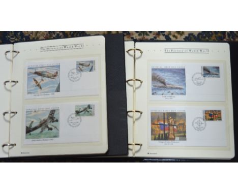 Two albums of The History of WWII first day covers containing over one hundred covers.