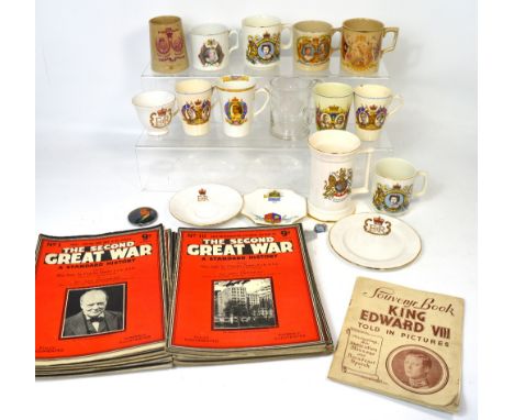 A quantity of ceramic mugs/beakers commemorating the Royal family dating back to the reign of Queen Victoria, other collectab