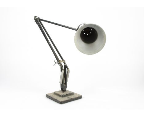 A Metropolitan/Vickers desk office fan, height 41 cm, with an angle poise lamp by Herbert Terry &amp; Sons Ltd, height 91 cm 
