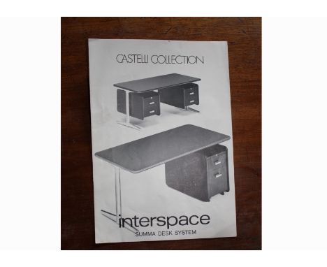 A 1960s chromed desk by Summa, from the Castelli Collection, with hanging filing drawers, complete with instruction manual