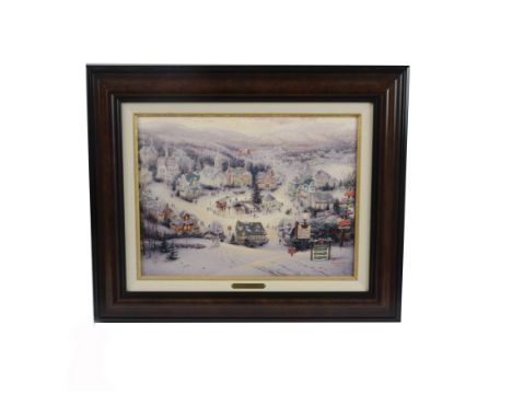 Thomas Kinkade(1958 - 2012) limited edition lithograph on canvas, 'St Nicholas Circle', signed (lower right), framed, togethe