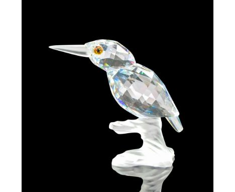 Part of the Up in the Trees group. Clear faceted with yellow crystal eyes on frosted branch. Swarovski backstamp. 7621000001.