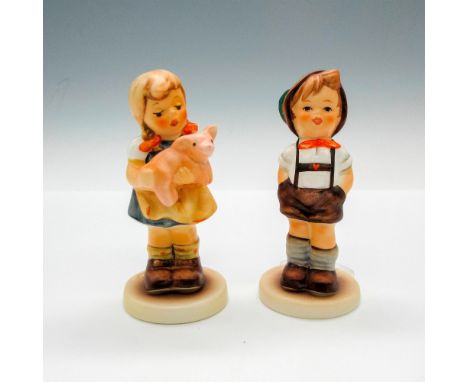Matte finished, hand painted figures of children 2052 and For Keeps 630. Marked M.I. Hummel Club Membership Year 1994/95 and 