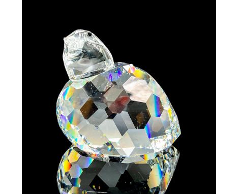 Lead crystal quail made with jet crystal eyes. Swarovski etched backstamp. This item has its original box. Box measures: 4.75