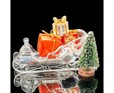 Artist signed lead crystal part of the Exquisite Accents series and comes with presents and mini brush tree. Swarovski etched