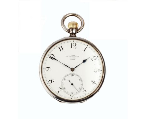 A VICTORIAN SILVER OPEN FACE POCKET WATCH BY DENT, the white enamel dial with Arabic numerals and subsidiary seconds dial, to