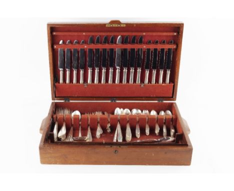 AN AMERICAN STERLING FLATWARE SERVICE, of plain design by S Kirk & Son Inc, comprising eight table forks, eight table knives,