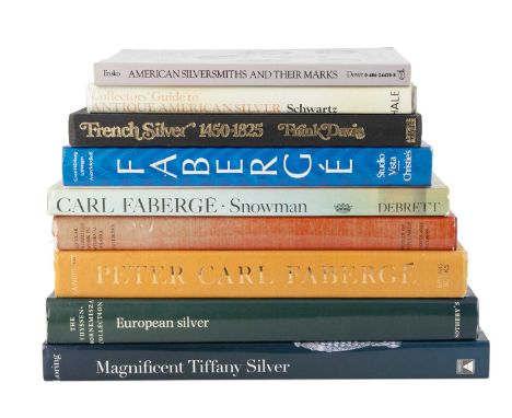 A collection of reference books on foreign silver,comprising: three volumes on Fabergé, Magnificent Tiffany Silver, Secular G