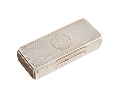 A Victorian silver combination vesta case and penknife,by Henry William Dee, London 1867, rectangular form with engine-turned