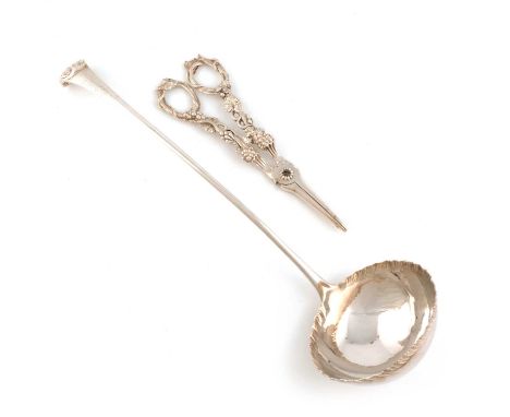 A George III silver Onslow pattern soup ladle,by Thomas &amp; William Chawner, London 1767,the terminal with a short Onslow f
