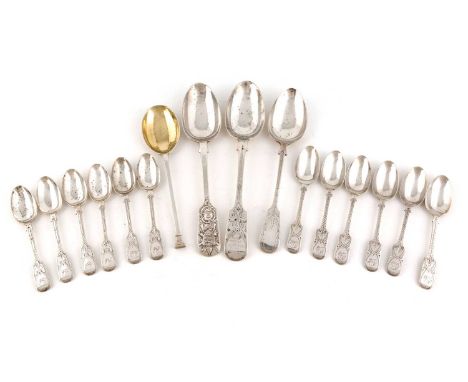 A collection of Channel Islands silver flatware,by Charles T Maine, Jersey circa 1916, with London marks,comprising: a set of