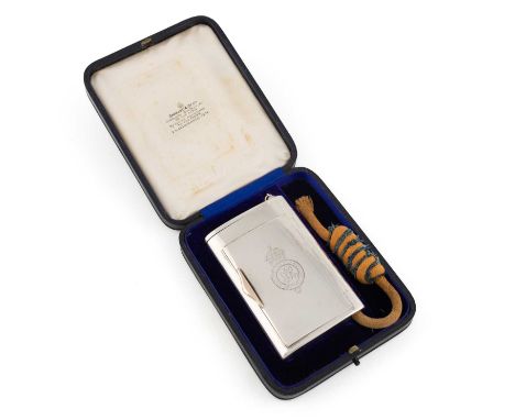 A George V Royal presentation silver cigarette case,by Sebastian Garrard, London 1917,in the Russian manner, rounded rectangu