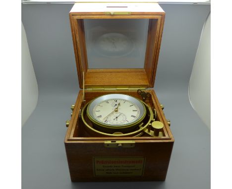 A Glashutte marine chronometer, boxed with key 