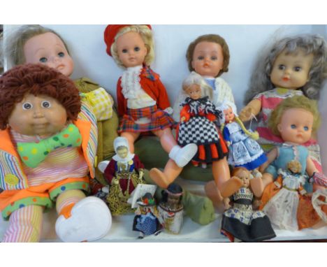 A Co. Donegal Irish crying Crolly doll, other dolls, cabbage patch doll, costume dolls, talking doll, etc. (2 boxes) 
