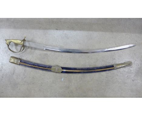 An Indian sword and scabbard 