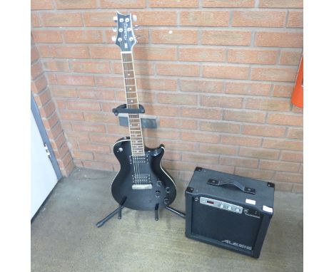 A PRS Tremonti SE electric guitar with Alesis Wildfire 15 amplifier and stand, with spare strings and tuner 