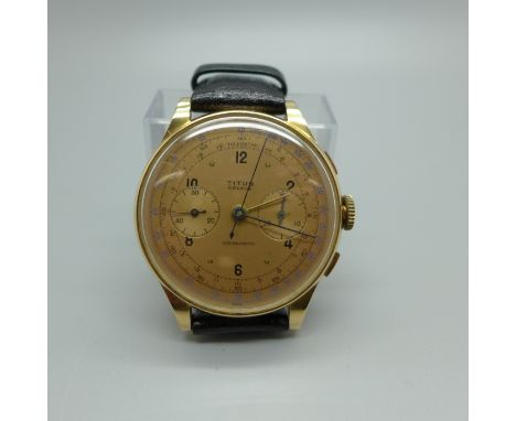 An 18ct gold Titus chronometer wristwatch, 37mm case 