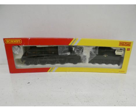 A Hornby Mallard Railroad model train, R2784X Class A4 (Decoder fitted), boxed 