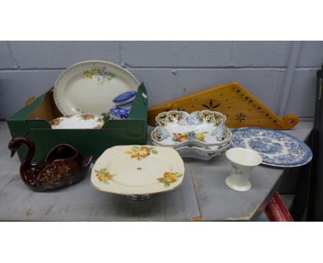 A collection of decorative china including one Royal Albert plate and a Baltic string instrument **PLEASE NOTE THIS LOT IS NO