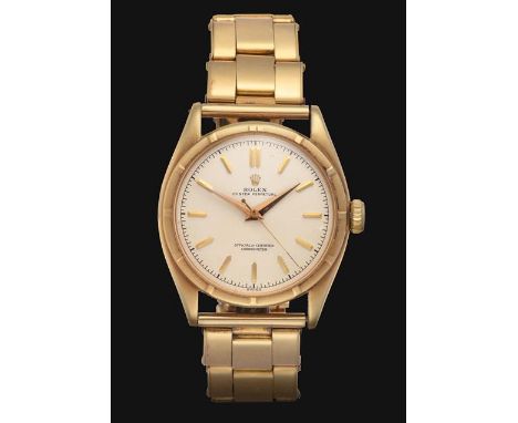 An 18 Carat Gold Automatic Centre Seconds Wristwatch, signed Rolex, Officially Certified Chronometer, model: Oyster Perpetual