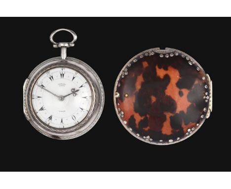 A Silver and Tortoiseshell Triple Cased Verge Pocket Watch, made for the Turkish Market, signed Edward Prior, London, 1839, g