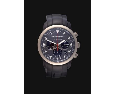 A Titanium and Aluminium Automatic Calendar Chronograph Wristwatch, signed Porsche Design, Dashboard Series, 100m Water Resis