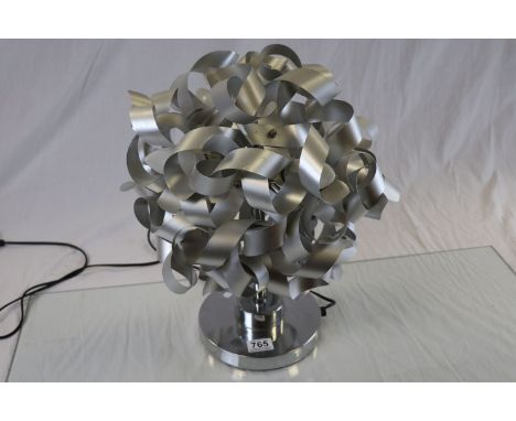 Contemporary Chrome Table Lamp made from curls of metal