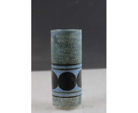 Troika Cylinder Vase, marked to base Troika, St Ives, England