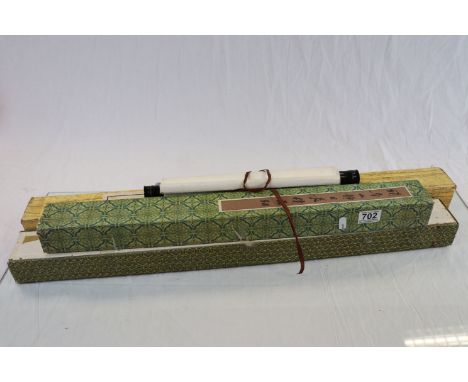 Three Boxed Chinese Scrolls and another Scroll