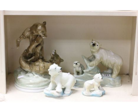 Group of four ceramic Bear figures to include Polar Bears