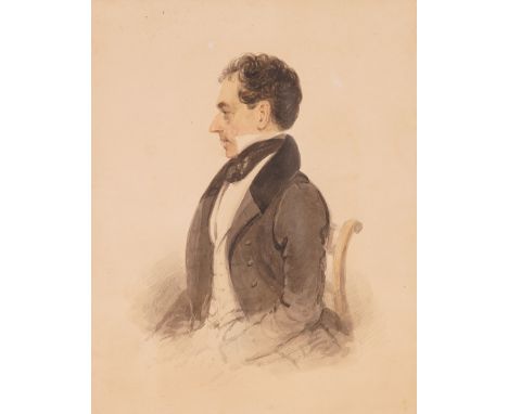 ATTRIBUTED TO WILLIAM JAMES HUBARD (BRITISH, 1807-1862)Portrait of a gentleman in profile
signed and dated 'Hubard Gallery, 1