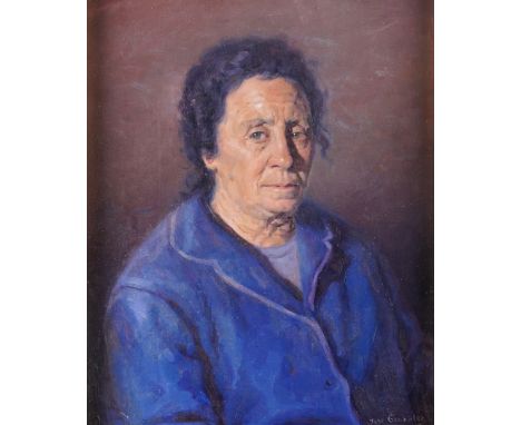 JOSE GONZALEZ (SPANISH, 1934-2018)Portrait of a gentleman in a blue coat
signed 'Jose Gonzalez' (lower right)
oil on board
46