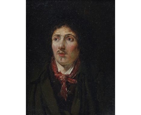 FRENCH SCHOOL, 19TH CENTURYPortrait of a man with a red scarf
oil on panel
16 x 14cm